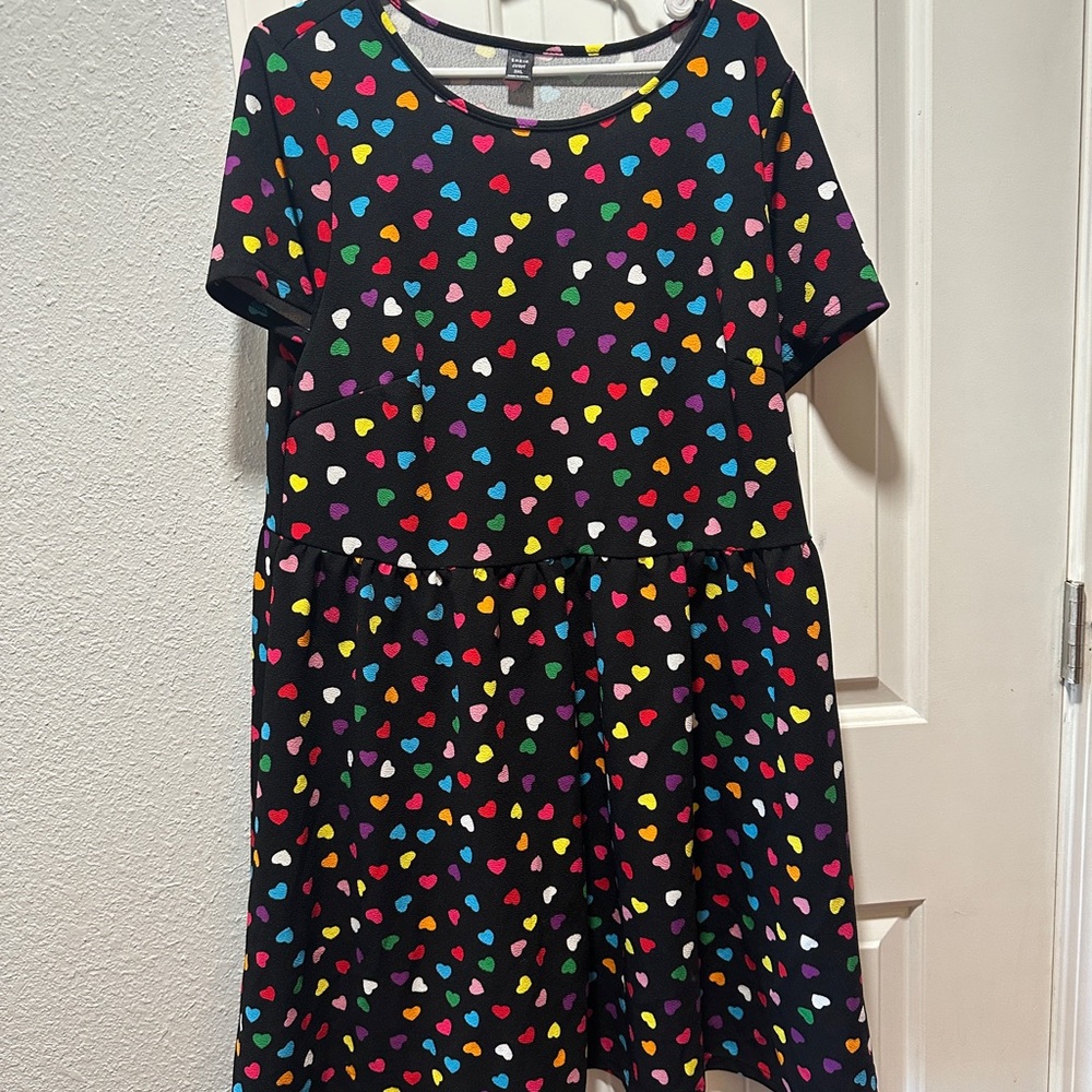 SHEIN Casual rainbow heart dress